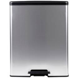 Curver Deco bin slim 254610 odpadkový koš, 65 l, (d x š x v) 480 x 480 x 615 mm, stříbrná, černá, otevírání pedálem, 1 ks