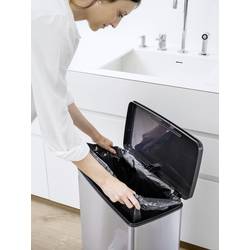 Curver Deco bin slim 254610 odpadkový koš, 65 l, (d x š x v) 480 x 480 x 615 mm, stříbrná, černá, otevírání pedálem, 1 ks