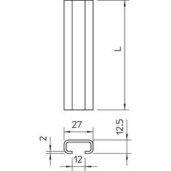 OBO Bettermann 1109014 Profilová lišta (d x š x v) 2000 x 27 x 12.5 mm 1 ks