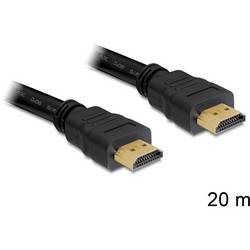 Delock HDMI kabel Zástrčka HDMI-A 20 m černá 83452 pozlacené kontakty, kroucený , dvoužilový stíněný HDMI kabel