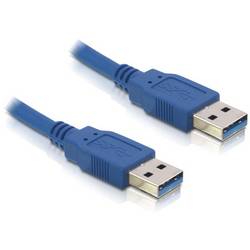 Delock USB kabel USB 3.0 USB-A zástrčka, USB-A zástrčka 0.50 m modrá 83121