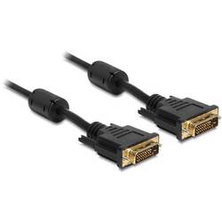 Delock DVI kabel DVI-D 24+1pol. zásuvka, DVI-D 24+1pol. Zástrčka 3 m černá 83191 dvoužilový stíněný, pozlacené kontakty DVI kabel