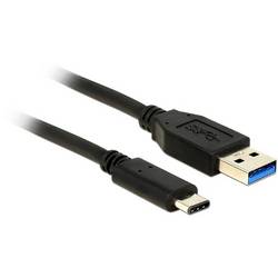 Delock USB kabel USB 3.2 Gen2 USB-A zástrčka, USB-C ® zástrčka 0.50 m černá oboustranně zapojitelná zástrčka 83869