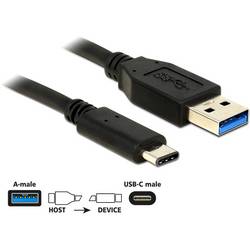 Delock USB kabel USB 3.2 Gen2 USB-A zástrčka, USB-C ® zástrčka 0.50 m černá oboustranně zapojitelná zástrčka 83869