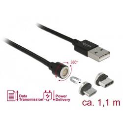 Delock USB kabel USB 2.0 USB-A zástrčka, USB-C ® zástrčka, USB Micro-B zástrčka 1.10 m černá 85723
