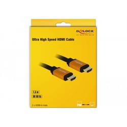 Delock HDMI kabel Zástrčka HDMI-A 1.5 m černá, zlatá 85728 třížilový stíněný, pozlacené kontakty, 8K UHD HDMI kabel