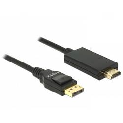 Delock DisplayPort / HDMI kabel Konektor DisplayPort, Zástrčka HDMI-A 2 m černá 85317 pozlacené kontakty, kroucený , třížilový stíněný, 4K UHD Kabel DisplayPort