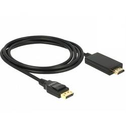 Delock DisplayPort / HDMI kabel Konektor DisplayPort, Zástrčka HDMI-A 2 m černá 85317 pozlacené kontakty, kroucený , třížilový stíněný, 4K UHD Kabel DisplayPort
