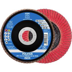 PFERD TOOLS 67611536 PFF 115 CO-FREEZE 36 SG INOX vějířovitý brusný kotouč Průměr 115 mm Ø otvoru 22.23 mm Zrnitost 36 Slitina na bázi niklu, Superslitiny na