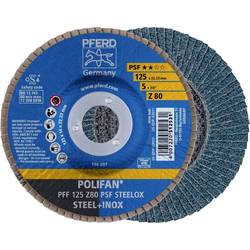 PFERD TOOLS 67668125 PFF 125 Z 80 PSF STEELOX vějířový brusný kotouč Průměr 125 mm Ø otvoru 22.23 mm Zrnitost 80 nerezová ocel, ocel 10 ks