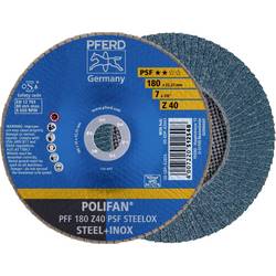 PFERD TOOLS 67664185 PFF 180 Z 40 PSF STEELOX vějířovitý brusný kotouč Průměr 180 mm Ø otvoru 22.23 mm Zrnitost 40 nerezová ocel, ocel 10 ks
