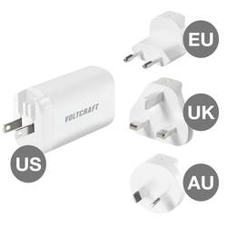 VOLTCRAFT UC-3ACX004 cestovní nabíječka, GaN, s adaptérem pro Evropu, s britským adaptérem, s americkým adaptérem, s australským adaptérem, 1x USB A , 2x
