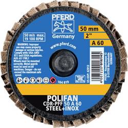PFERD TOOLS 47202528 CDR PFF 50 A 60 vějířovitý brusný kotouč Průměr 50 mm Zrnitost 60 bronz, titan, Slitina titanu, měď, mosaz, nerezová ocel, Šedá / tvárná