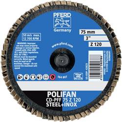 PFERD TOOLS 47202092 CDR PFF 75 Z 120 vějířovitý brusný kotouč Průměr 75 mm Zrnitost 120 Slitina na bázi kobaltu, bronz, titan, měď, mosaz, nerezová ocel, Šedá