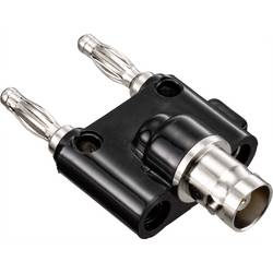 TRU COMPONENTS adaptérový konektor, BNC zásuvka - lamelová zástrčka 4 mm, rovná, černá