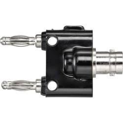 TRU COMPONENTS adaptérový konektor, BNC zásuvka - lamelová zástrčka 4 mm, rovná, černá