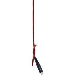TOOLCRAFT USB kabel USB 2.0 USB-A zástrčka, Apple Lightning konektor 1.00 m černočervená extrémně odolné pletené stínění TO-6899490