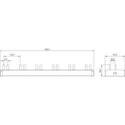 Siemens 5ST36750 Pinová lišta kompaktní, 10mm2 připojení 3p/N 6x AFDD 5SM6 + 6x kompaktní přístroj kolíková sběrnicová lišta 1 ks