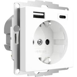 2USB 2U-449528 zásuvka s ochranným kontaktem s nabíjením přes USB, dětská ochrana, VDE IP20 čistě bílá (hedvábně matná)