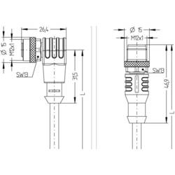 Escha AL-WWAK4-2-AL-WAS4/S370 upravený zástrčkový konektor pro senzory - aktory, 8044050, piny: 4, 2.00 m, 1 ks