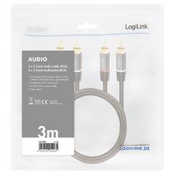 LogiLink CA1206 cinch audio kabel 3.0 m černá stíněný, barevně rozlišený