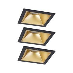 Paulmann 93129 Cole LED vestavné svítidlo, LED, LED, 6 W, černá, zlatá (matná), sada 3 ks