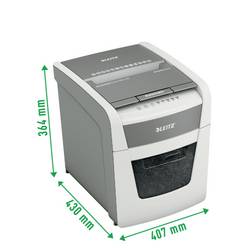 Leitz IQ Autofeed Small Office 50 P4 skartovačka 6 listů na kousky 4 x 28 mm P-4 20 l Křížový řez kancelářské sponky, sponky do sešívačky, kreditní karty