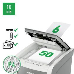 Leitz IQ Autofeed Small Office 50 P4 skartovačka 6 listů na kousky 4 x 28 mm P-4 20 l Křížový řez kancelářské sponky, sponky do sešívačky, kreditní karty
