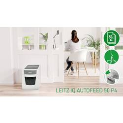 Leitz IQ Autofeed Small Office 50 P4 skartovačka 6 listů na kousky 4 x 28 mm P-4 20 l Křížový řez kancelářské sponky, sponky do sešívačky, kreditní karty