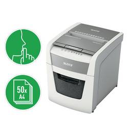 Leitz IQ Autofeed Small Office 50 P4 skartovačka 6 listů na kousky 4 x 28 mm P-4 20 l Křížový řez kancelářské sponky, sponky do sešívačky, kreditní karty