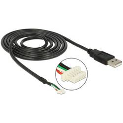 Delock USB kabel USB 2.0 USB-A zástrčka, Zástrčka na desku 5pólová 1.50 m černá se sloupkovým konektorem 95986