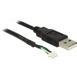 Delock USB kabel USB 2.0 USB-A zástrčka, Zástrčka na desku 5pólová 1.50 m černá se sloupkovým konektorem 95986