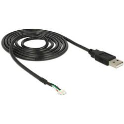 Delock USB kabel USB 2.0 USB-A zástrčka, Zástrčka na desku 5pólová 1.50 m černá se sloupkovým konektorem 95986