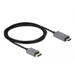 Delock DisplayPort / HDMI kabel Konektor DisplayPort, Zástrčka HDMI-A 2 m černá, šedá 85929 pozlacené kontakty, 4K UHD Kabel DisplayPort