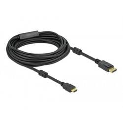 Delock DisplayPort / HDMI kabel Konektor DisplayPort, Zástrčka HDMI-A 10 m černá 85960 pozlacené kontakty, 4K UHD Kabel DisplayPort
