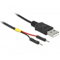 Delock Napájecí kabel USB USB-A zástrčka, Zástrčka na desku 2pólová 0.30 m černá se sloupkovým konektorem 85402