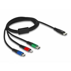 Delock Nabíjecí kabel USB USB 2.0 USB-C ® zástrčka, USB-C ® zástrčka, USB Micro-B zástrčka, Apple Lightning konektor 1.00 m černá 86596