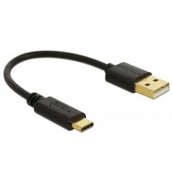 Delock USB kabel USB-A zástrčka, USB-C ® zástrčka 0.15 m černá 85354