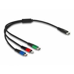 Delock Nabíjecí kabel USB USB 2.0 USB-C ® zástrčka, USB-C ® zástrčka, USB Micro-B zástrčka, Apple Lightning konektor 0.30 m černá 86820