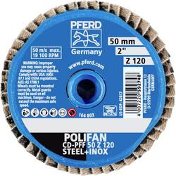 PFERD TOOLS 42719512 CD PFF 50 Z 120 vějířovitý brusný kotouč Průměr 50 mm Zrnitost 120 Slitina na bázi kobaltu, bronz, titan, měď, mosaz, nerezová ocel, Šedá