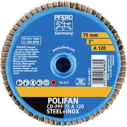 PFERD TOOLS 42719212 CD PFF 75 A 120 vějířovitý brusný kotouč Průměr 75 mm Zrnitost 120 bronz, titan, Slitina titanu, měď, mosaz, nerezová ocel, Šedá / tvárná