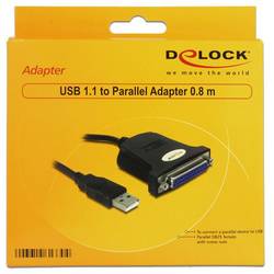 Delock USB kabel USB 1.1 USB-A zástrčka, Paralelní zdířka DB25 0.80 m černá 61330