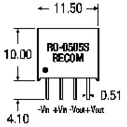 RECOM RO-3.305S/E DC/DC měnič napětí do DPS 3.3 V/DC 5 V/DC 200 mA 1 W Počet výstupů: 1 x Obsah 1 ks