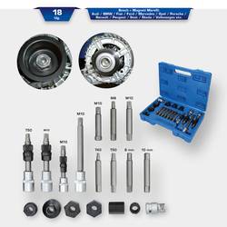Brilliant Tools BT571020 Sada bitů a nástrčných klíčů pro alternátoru, 18 ks