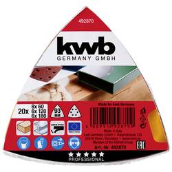 kwb 492870 sada brusného papíru pro delta brusky Zrnitost 60, 120, 180 (Ø) 93 mm 20 ks