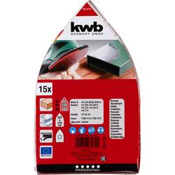 kwb 493470 sada brusného papíru pro delta brusky Zrnitost 60, 120, 180 12 ks