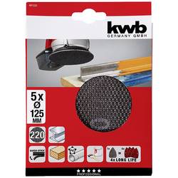 kwb 491322 brusný papír pro kotoučové brusky Zrnitost 220 (Ø) 125 mm 5 ks