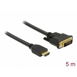 Delock HDMI / DVI kabel Zástrčka HDMI-A, DVI-D 24+1pol. Zástrčka 5 m černá 85656 třížilový stíněný, pozlacené kontakty HDMI kabel