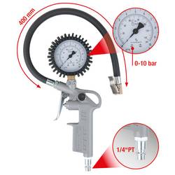 Kalibrovaný měřič tlaku pneumatik, 0-10 bar KS Tools 515.1960
