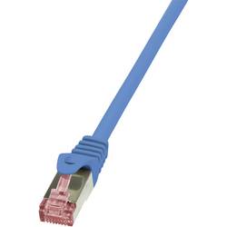 LogiLink CQ2086S RJ45 síťové kabely, propojovací kabely CAT 6 S/FTP 7.50 m modrá samozhášecí, s ochranou 1 ks